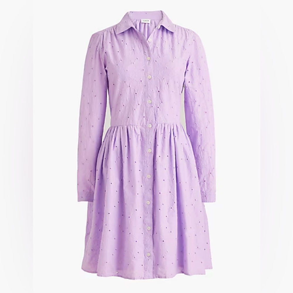 Lavender eyelit shirt dress - JCrew Factory